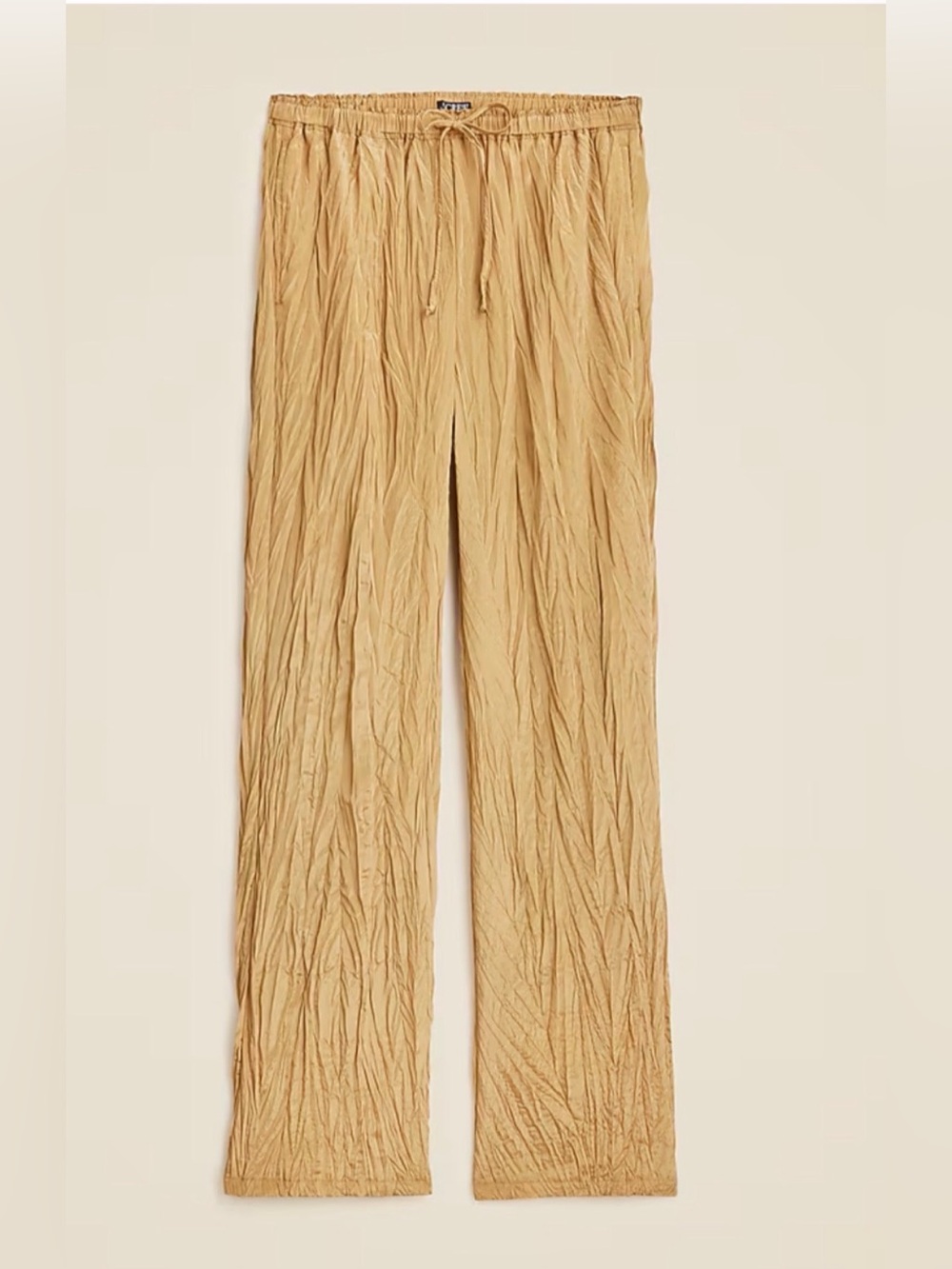 NWT J Crew New Soleil pant in crinkled viscose blend Honey Brown #327 - Picture 2 of 12